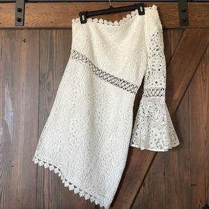 Twosisters white crochet cocktail dress